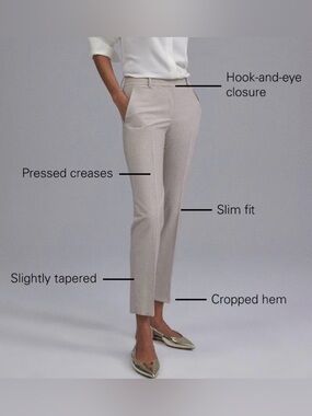 Theory Linen-Blend Cropped Pants in Creeam
